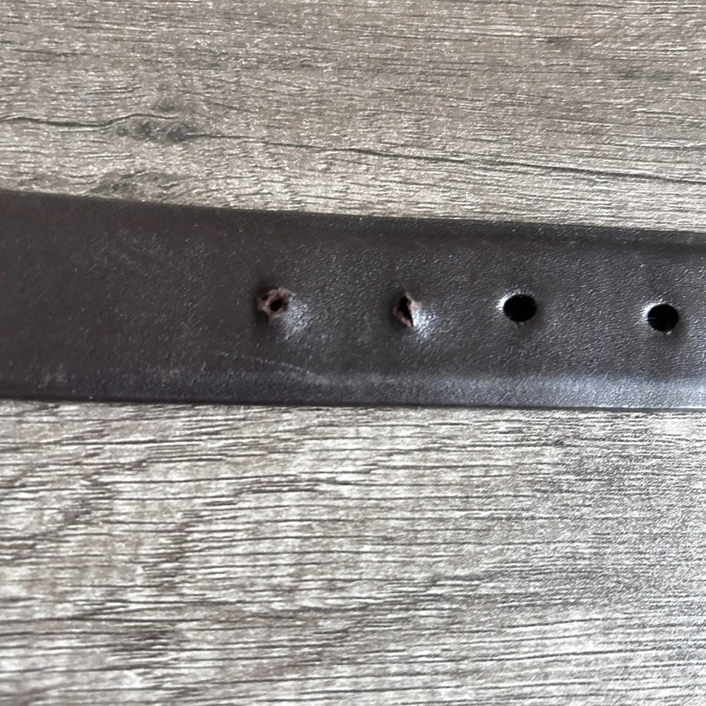 VTG W Kleinberg Leather Belt 44‎ Brown Gold Buckle USA Designer Classic Minimal